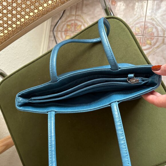 Small Teal Shoulder Tote - Picture 2 of 2